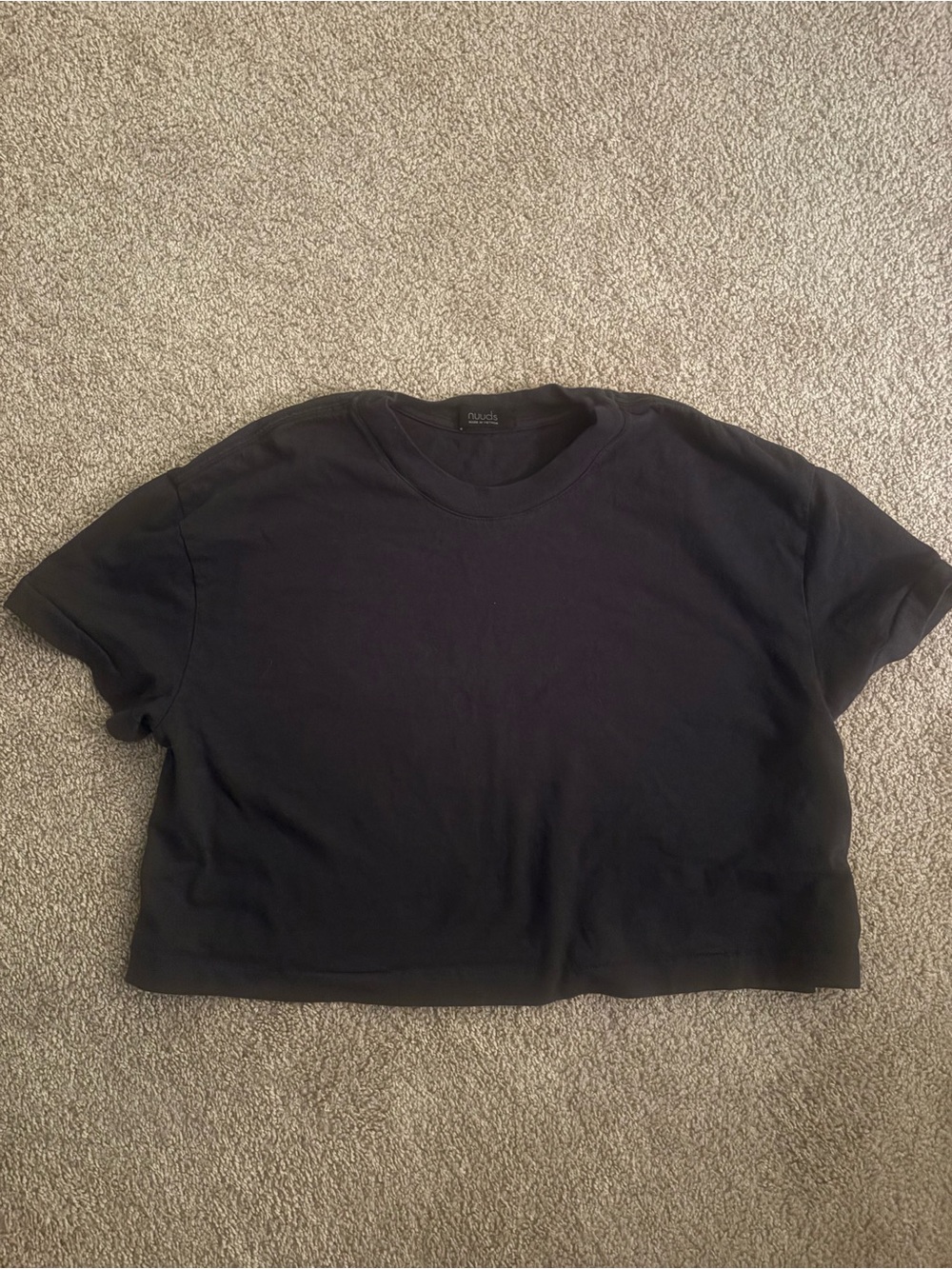 nuuds Black cropped Crewneck T-Shirt
